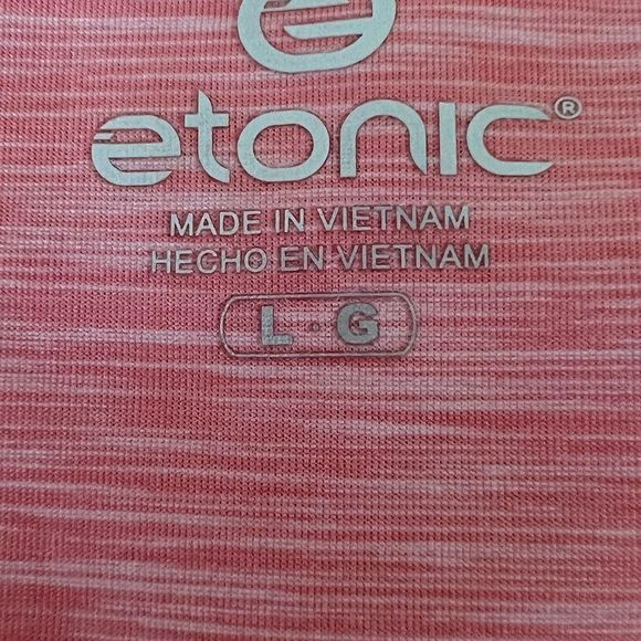 Etonic Womens Sz L Short Sleeve Peach Space Dye Activewear Top - Picture 4 of 6